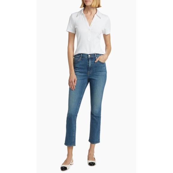 VERONICA BEARD 31 Ryleigh Slim Straight Ankle High-Rise Wanderer Dust Timeless - Picture 1 of 11